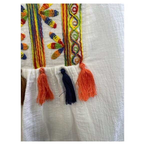 Umgee Medium White Multicolor Popover Colorful Boho Lightweight - Picture 4 of 5